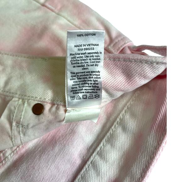 PacSun Tie-Dye High Rise Denim Jeans Mini Skirt | Pink | sz 24 NEW - Picture 9 of 11